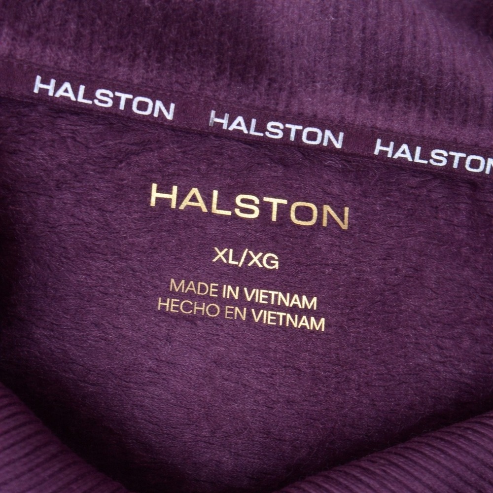 Halston Velour Lounge Set XL Purple 2pc Tracksuit Gold Zip Soft Cozy Womens - Picture 5 of 13